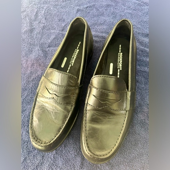 Rockport Classic Penny Loafer w/Walkability Black Leather Slip On Size 8 - Picture 1 of 7